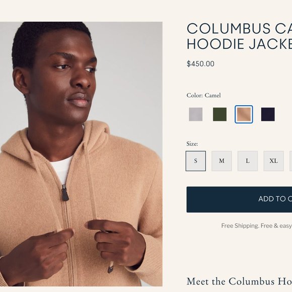 COLUMBUS CASHMERE HOODIE JACKET - Picture 2 of 6